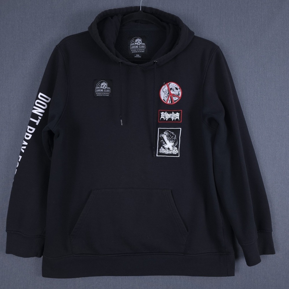 Lurking Class Hoodie Mens XXL Black Don't Pray For Me Pullover Sweatshirt 2XL‎